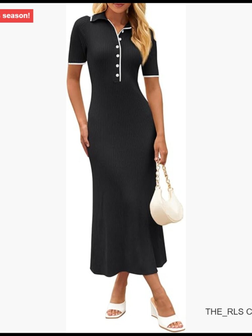 Viscose Polyamide Knit Maxi Dress V-Neck Button Front Bodycon Slim Fit